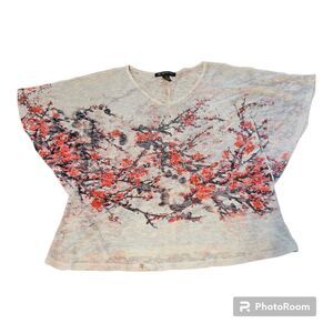 I.N.C Small Petite Flutter Short Sleeve Rhinestone Semi Sheer T-Shirt